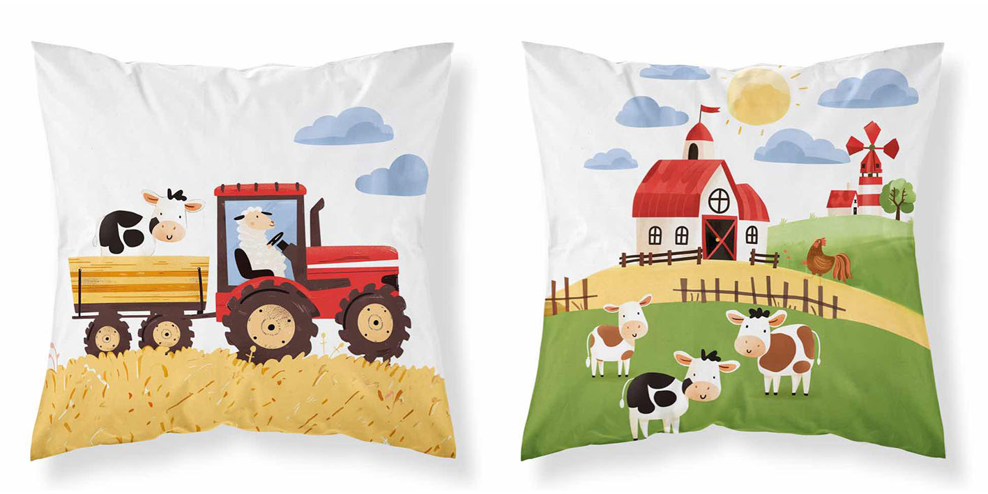 40x40 poszewka farma krówki